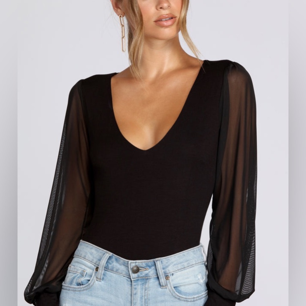 Windsor sheer long sleeve blouse